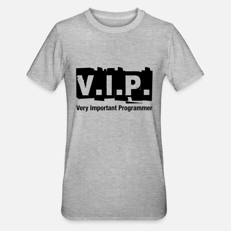 V.I.P. Very Important Programmer - Unisex Polycotton T-Shirt - heather grey