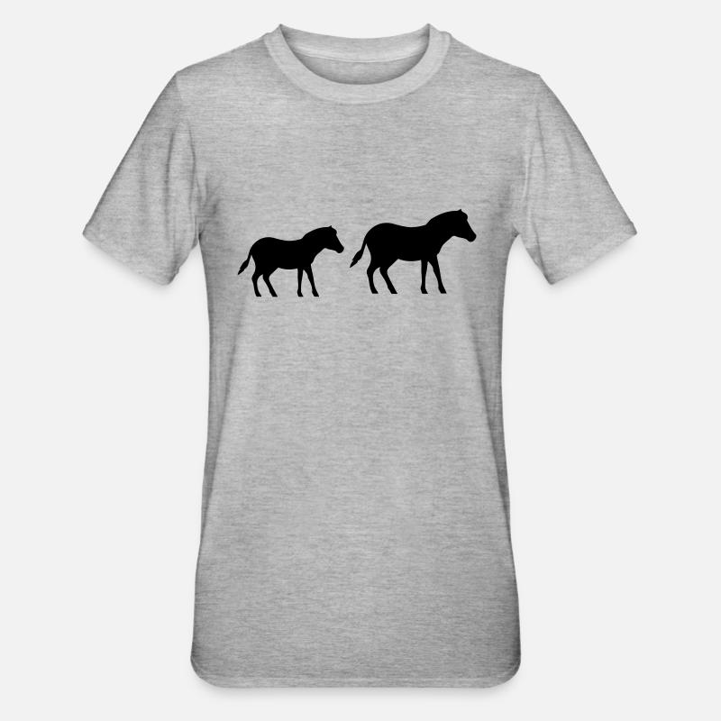Cheval Poney 2 - T-shirt polycoton Unisexe - gris chiné