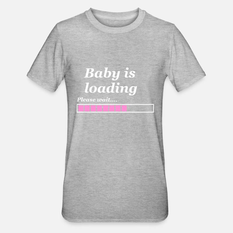 Playful Baby Loading Progress Bar Design - Unisex Polycotton T-Shirt - heather grey