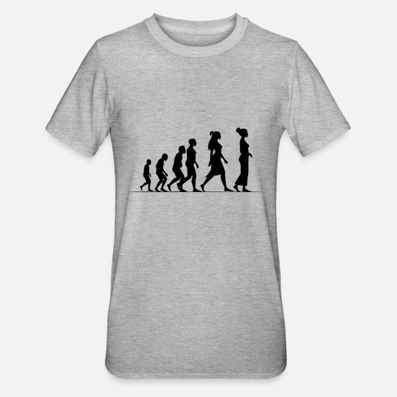 Évolution féministe - T-shirt polycoton Unisexe - gris chiné