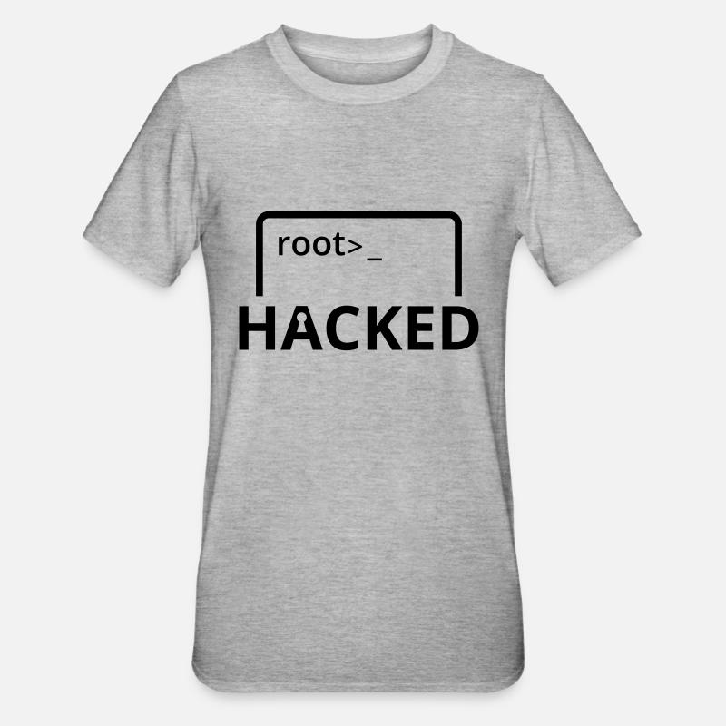 Hacked Hacker programmeur informatique - T-shirt polycoton Unisexe - gris chiné