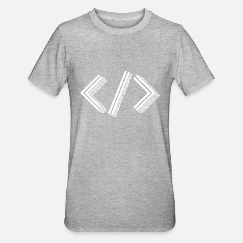 Racchiere retrò - XML HTML per sviluppatori full stack - Maglietta unisex, mix cotone e poliestere - grigio melange