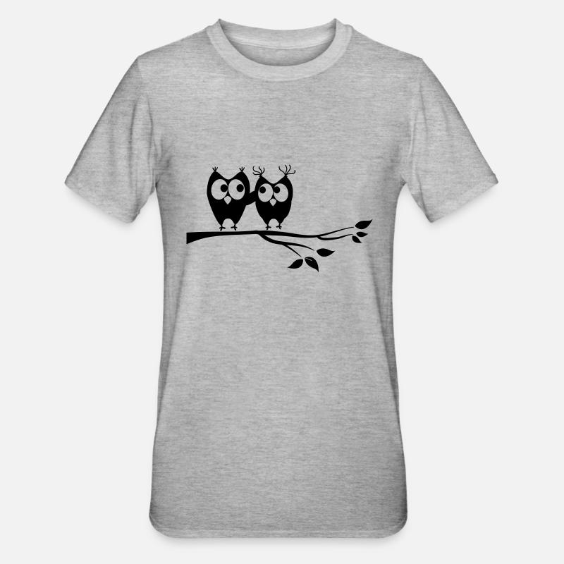 eulen - Unisex Polycotton T-Shirt - Grau meliert