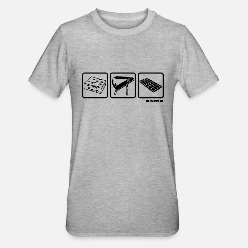 schweizerkaese - Unisex Polycotton T-Shirt - Grau meliert