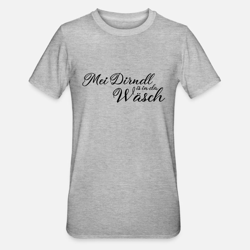 Mei Dirndl is in da Waesch without - Unisex Polycotton T-Shirt - heather grey