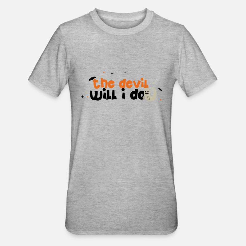 the devil will i do - Unisex Polycotton T-Shirt - heather grey
