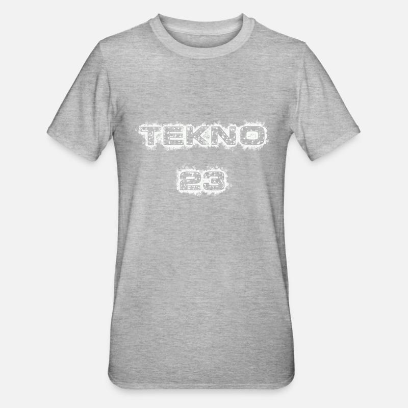 TEKNO 23 blanc - T-shirt polycoton Unisexe - gris chiné