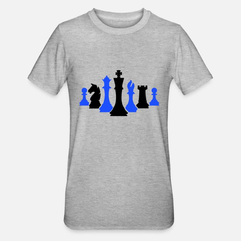 Shakkinappulat Shakki - Unisex polypuuvilla-t-paita - harmaasävyinen