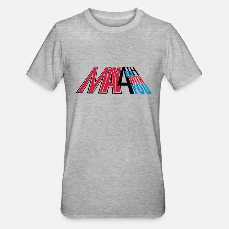 may4th_vec_3 de - Unisex Polycotton T-Shirt - Grau meliert