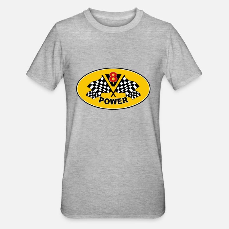 V8 Engine - T-shirt polycoton Unisexe - gris chiné