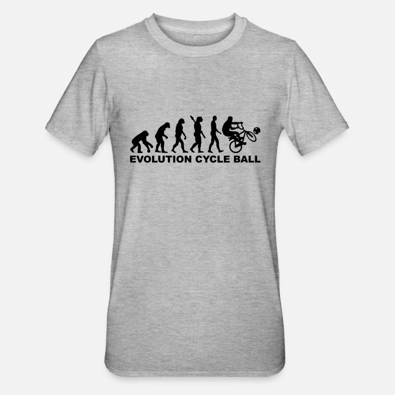 Evolution Cycle ball - Unisex Polycotton T-Shirt - heather grey