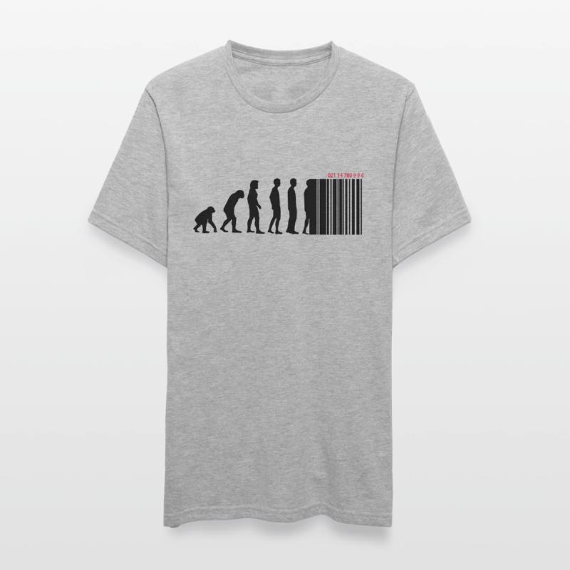 DARWIN - EVOLUTION SOCIETE - CODE BARRE T-shirt polycoton Unisexe