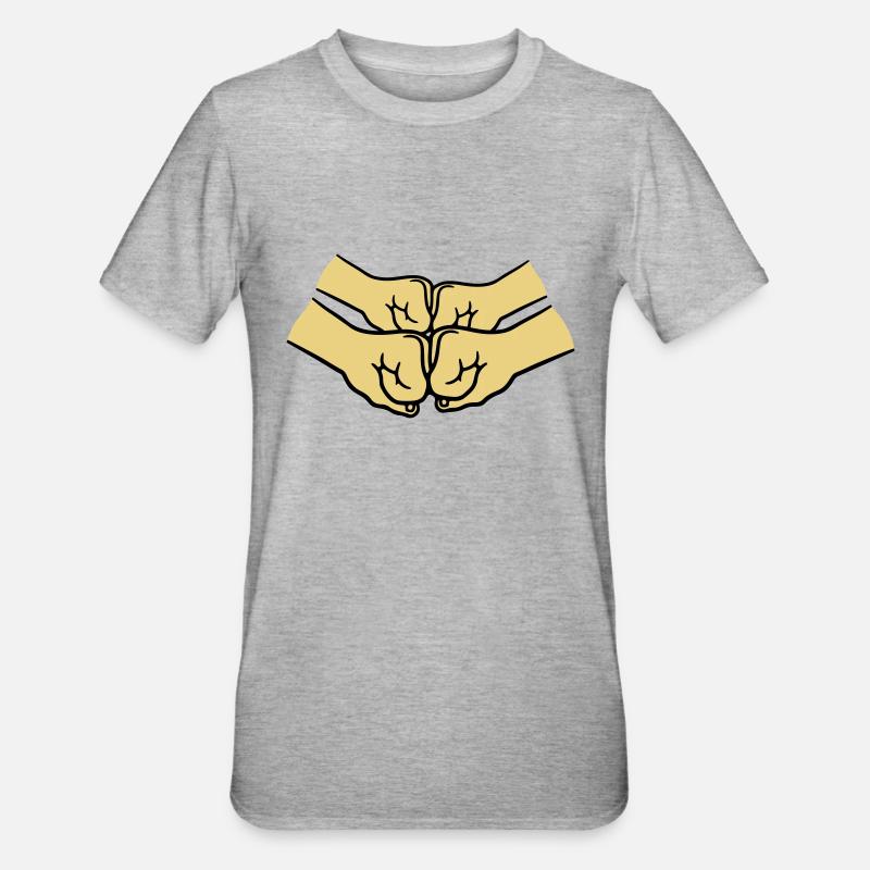 4 Haende Crew - Unisex Polycotton T-Shirt - Grau meliert