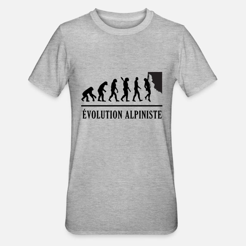 Évolution Alpinisme - Evolution Alpiniste - T-shirt polycoton Unisexe - gris chiné