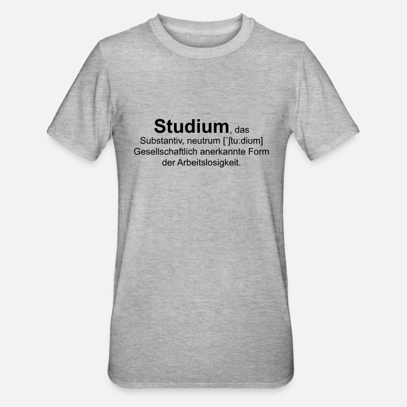 Studium, das - Unisex Polycotton T-Shirt - Grau meliert