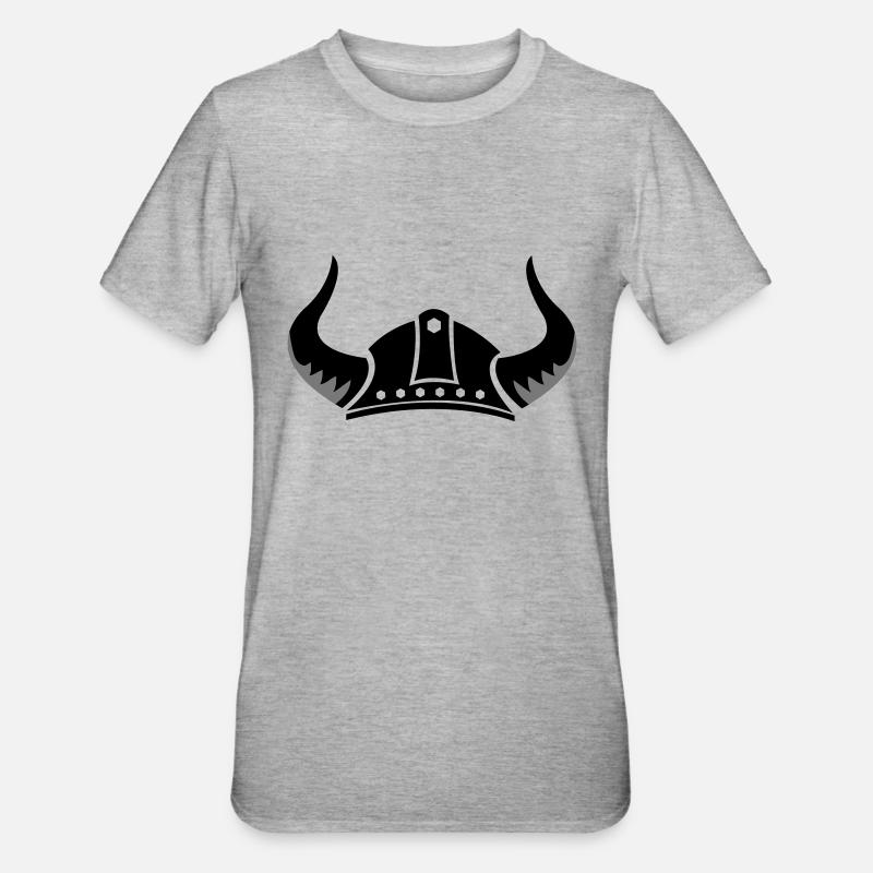 wikinger helm - Unisex Polycotton T-Shirt - Grau meliert