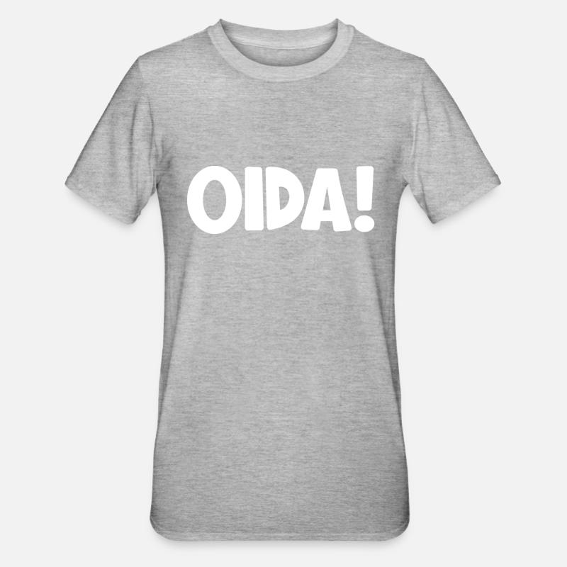 Oida - Unisex Polycotton T-Shirt - Grau meliert