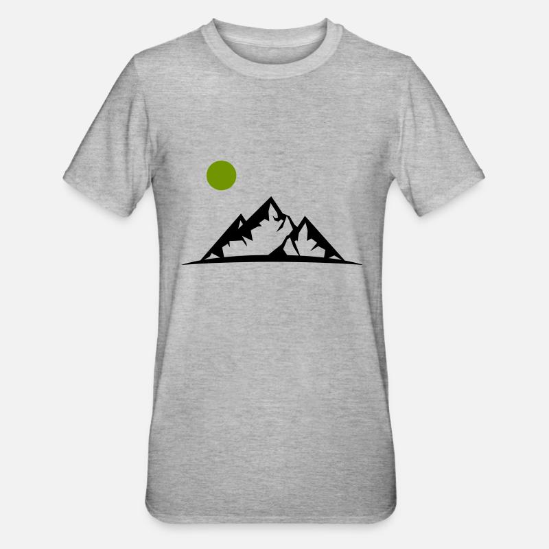 berge - Unisex Polycotton T-Shirt - Grau meliert