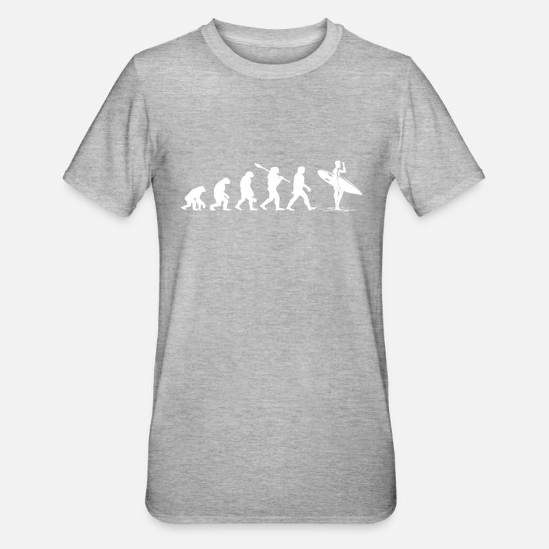 Evolution Surf - Unisex Polycotton T-Shirt - Grau meliert