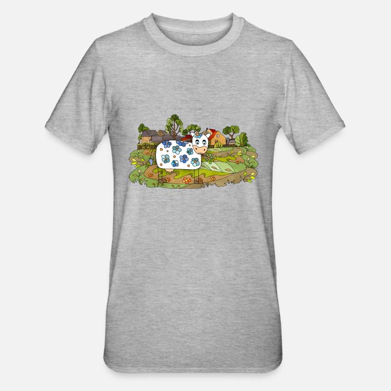 Vache - T-shirt polycoton Unisexe - gris chiné