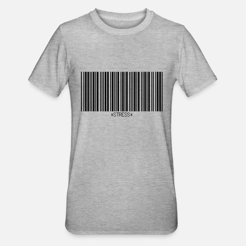 T-shirt de stress de code-barres - T-shirt polycoton Unisexe - gris chiné
