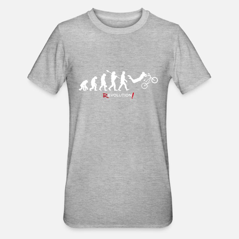 Revolution - Evolution Man Fun Twist11 - Unisex Polycotton T-Shirt - Grau meliert