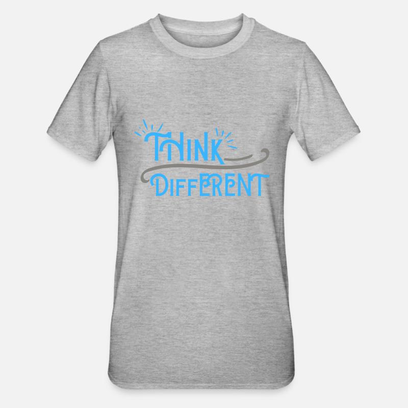 Think Differnet Blue Grey Design - Unisex Polycotton T-Shirt - heather grey