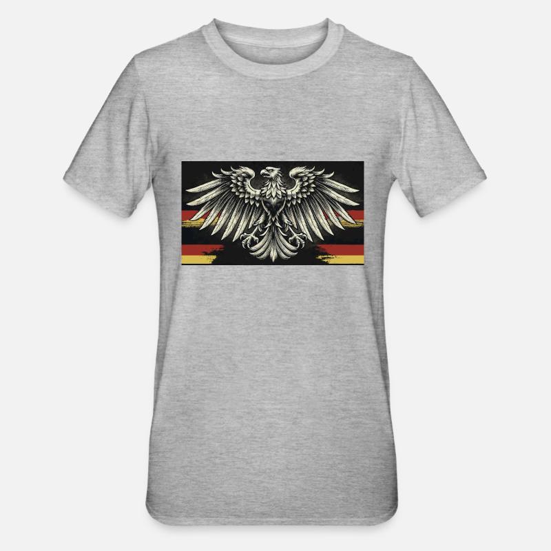 German Eagle zäh - Unisex Polycotton T-Shirt - Grau meliert