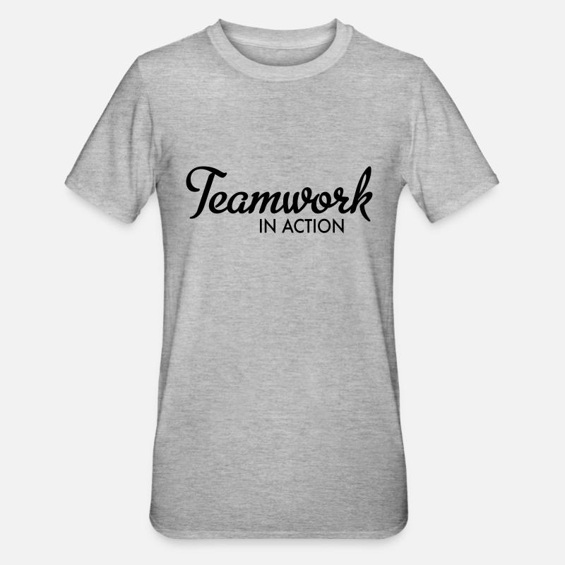 Teamwork - T-shirt polycoton Unisexe - gris chiné