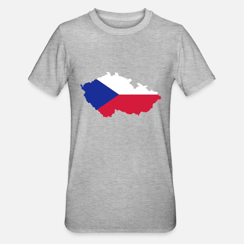 République tchèque - T-shirt polycoton Unisexe - gris chiné