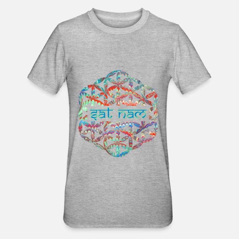 mantra dat nam e 72 - T-shirt polycoton Unisexe - gris chiné