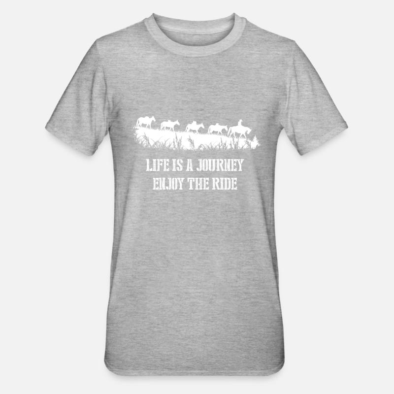 Pferd, Maultier, Packpferd - Unisex Polycotton T-Shirt - Grau meliert