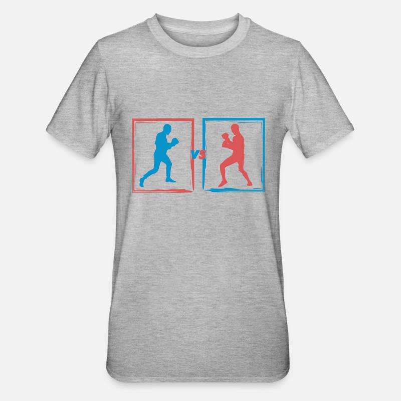 Boxkampf - Boxer Geschenkidee - Unisex Polycotton T-Shirt - Grau meliert