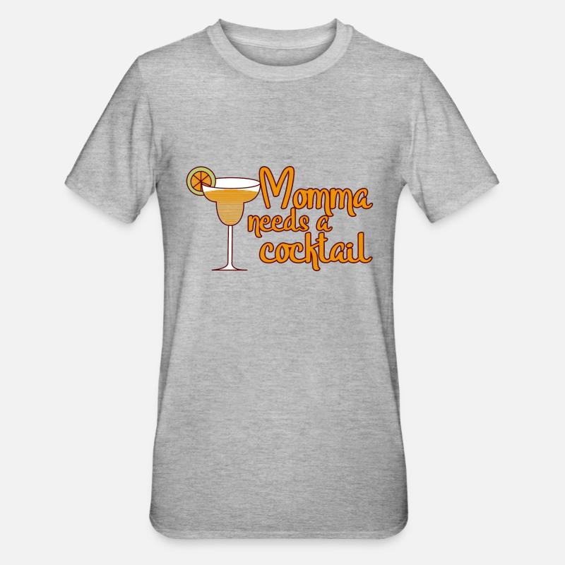 Momma Needs A Cocktail - Unisex Polycotton T-Shirt - heather grey