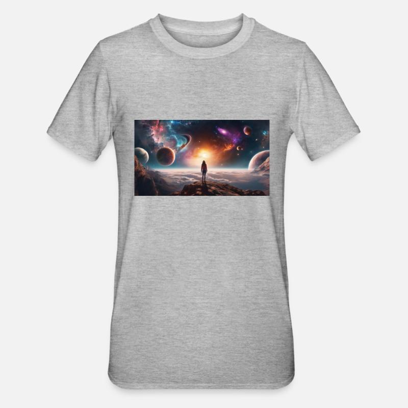 Vue dans l’espace - T-shirt polycoton Unisexe - gris chiné
