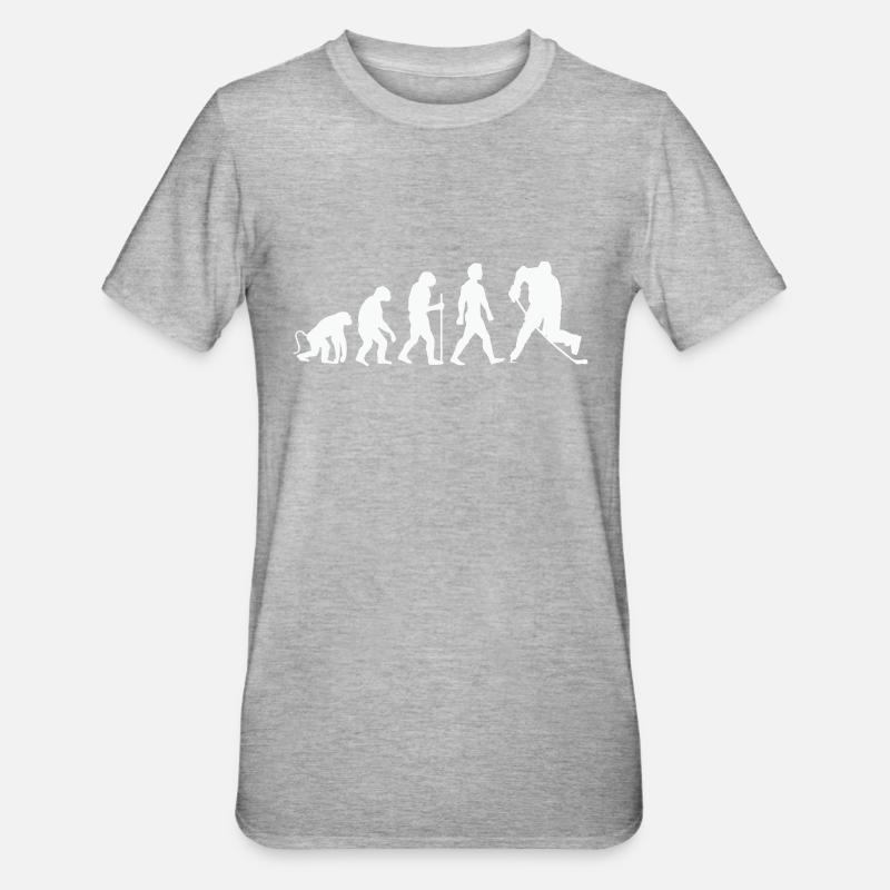 Évolution du hockey - T-shirt polycoton Unisexe - gris chiné