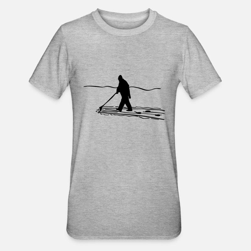Schnee schieben - Unisex Polycotton T-Shirt - Grau meliert