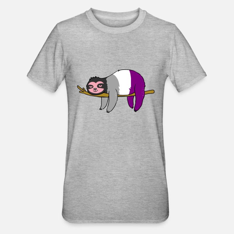 Faultier Ace Pride - Unisex Polycotton T-Shirt - Grau meliert