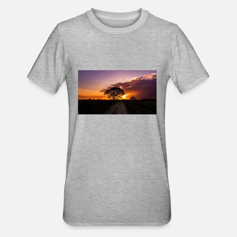 sunset in Venezuela - Unisex Polycotton T-Shirt - heather grey