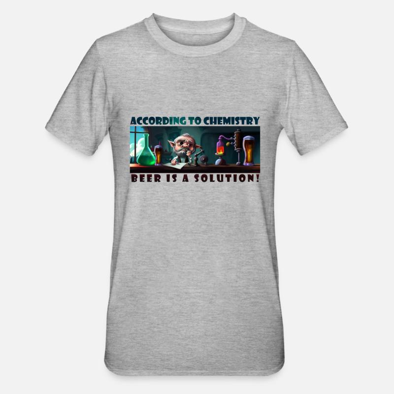 beer is a solution - Unisex Polycotton T-Shirt - heather grey