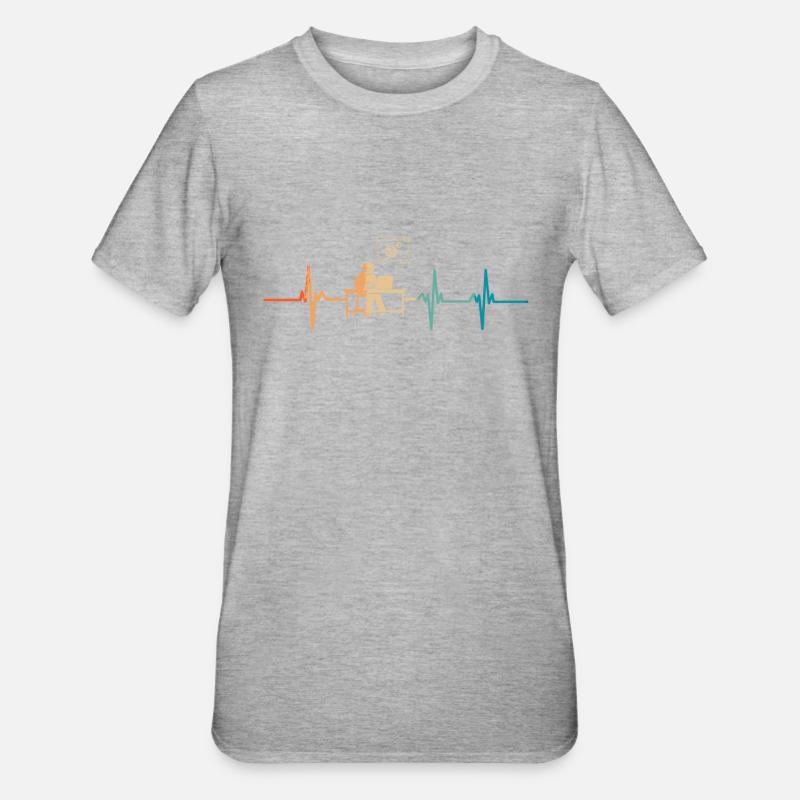 Battement de cœur programmeur - T-shirt polycoton Unisexe - gris chiné