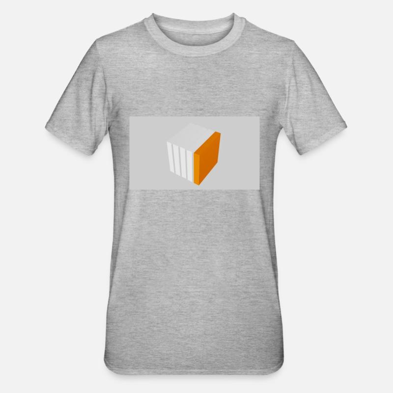 Cube à fendre orange - T-shirt polycoton Unisexe - gris chiné