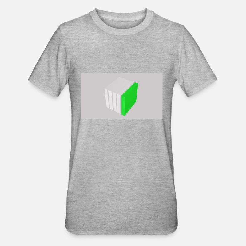 Cube de fendage vert - T-shirt polycoton Unisexe - gris chiné