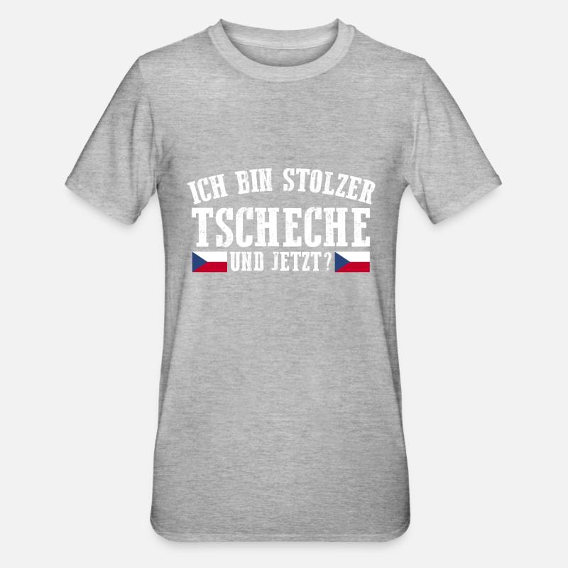 Tschechen Tschechisch Tschechien - Unisex Polycotton T-Shirt - Grau meliert
