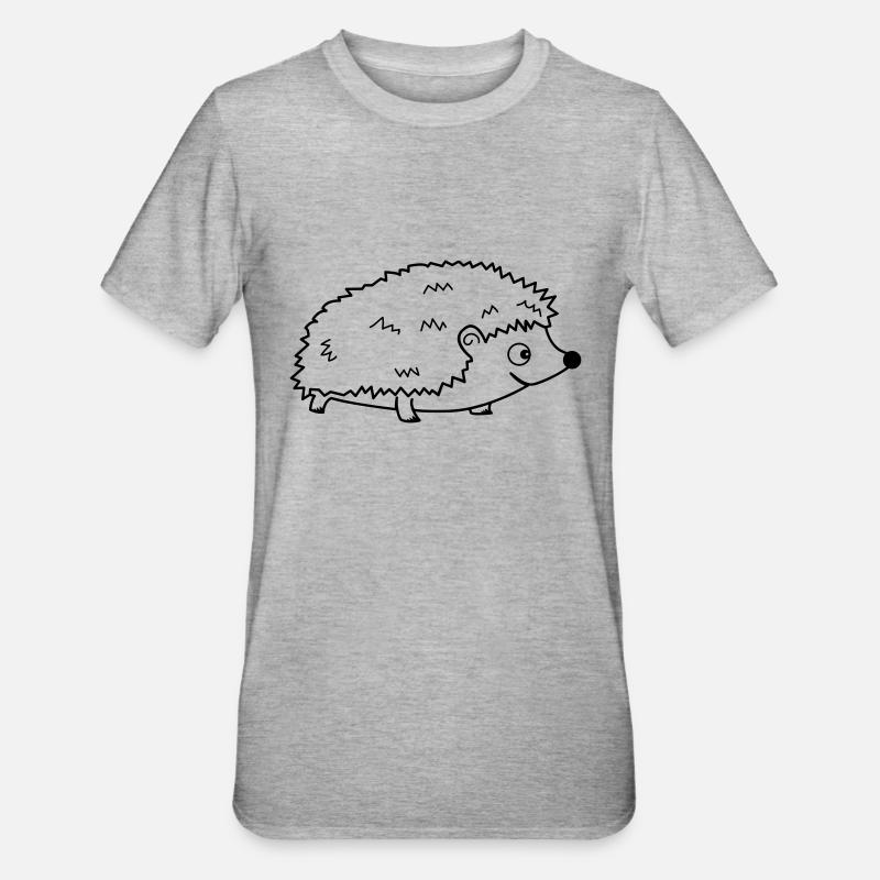 Hérisson 01 - T-shirt polycoton Unisexe - gris chiné