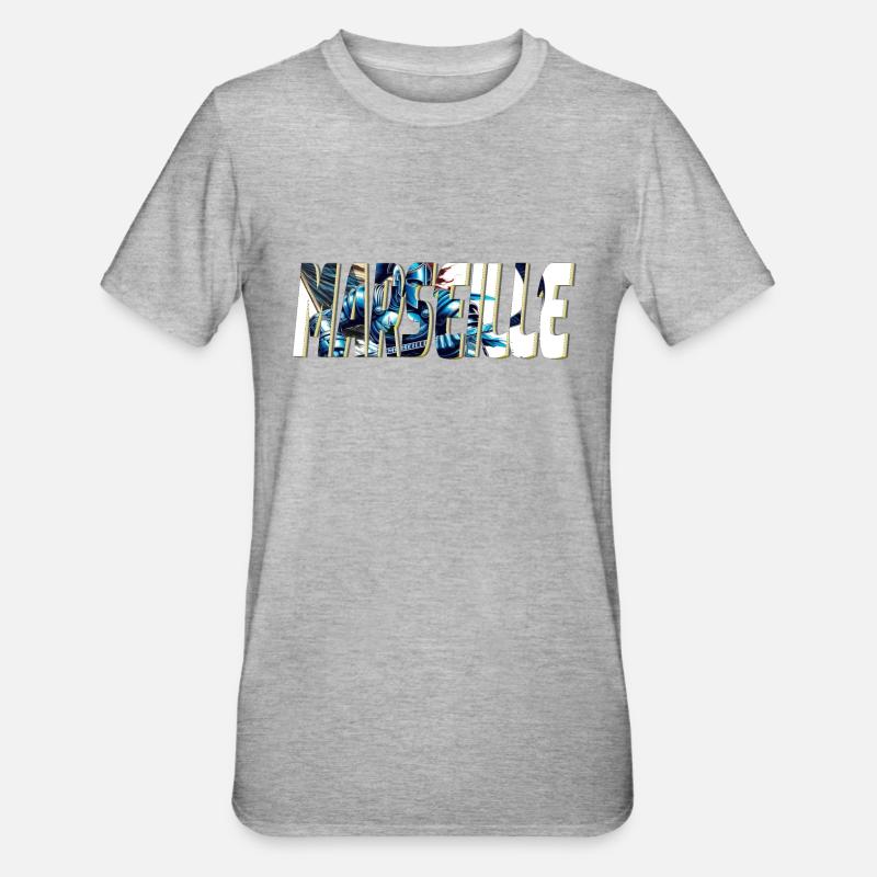 Marseille stylized comic book design - Unisex Polycotton T-Shirt - heather grey