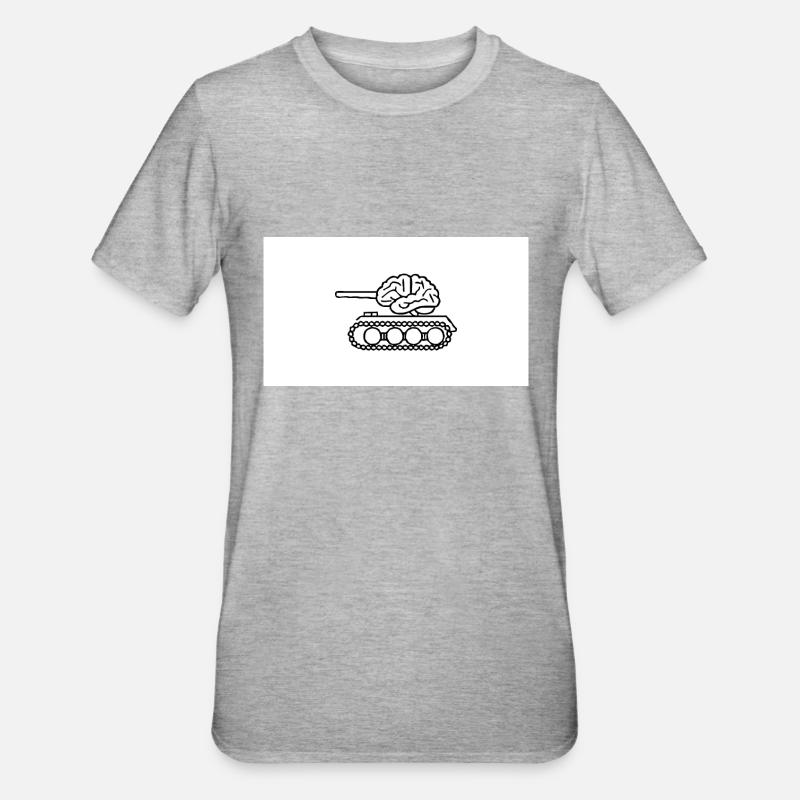Denkpanzer - Unisex Polycotton T-Shirt - Grau meliert