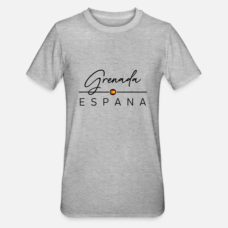 Espagne - Grenade - Espagne - España - T-shirt polycoton Unisexe - gris chiné