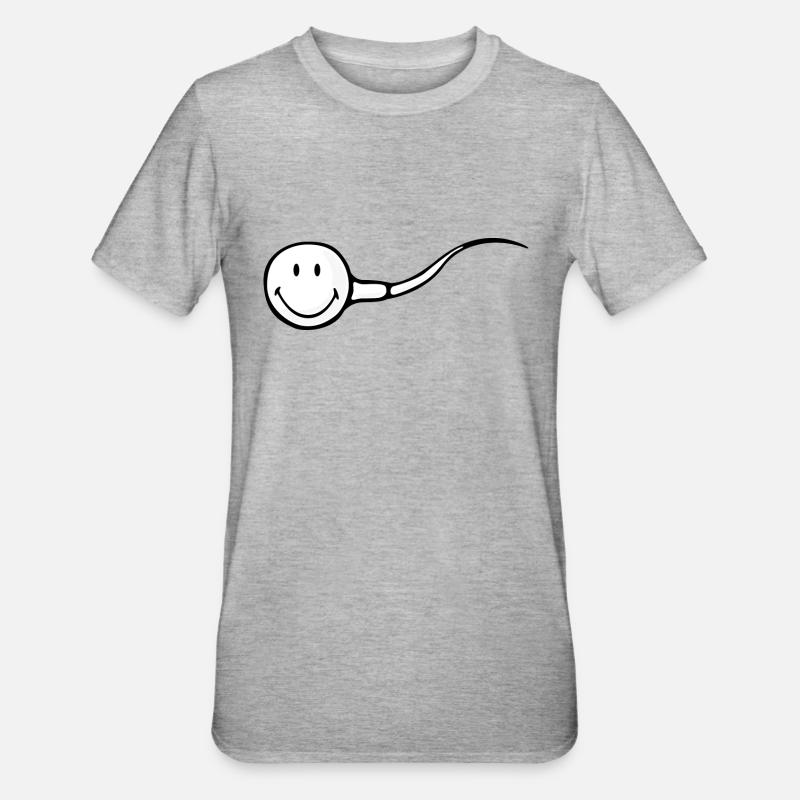 Smiley Sperm - T-shirt polycoton Unisexe - gris chiné