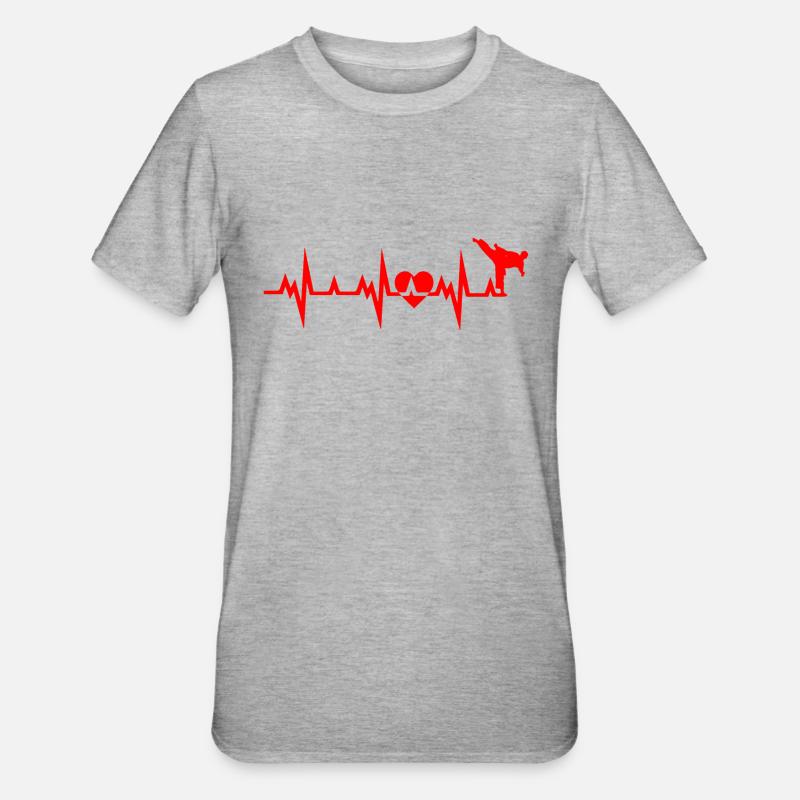 Karaté Boxe Combat - T-shirt polycoton Unisexe - gris chiné